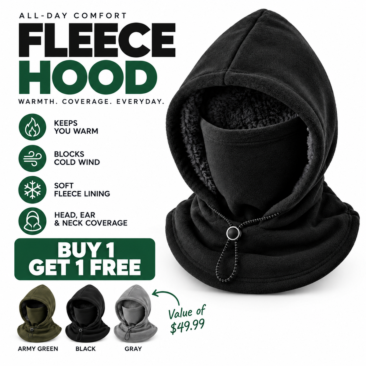 Elent™  - Warm Fleece Hood