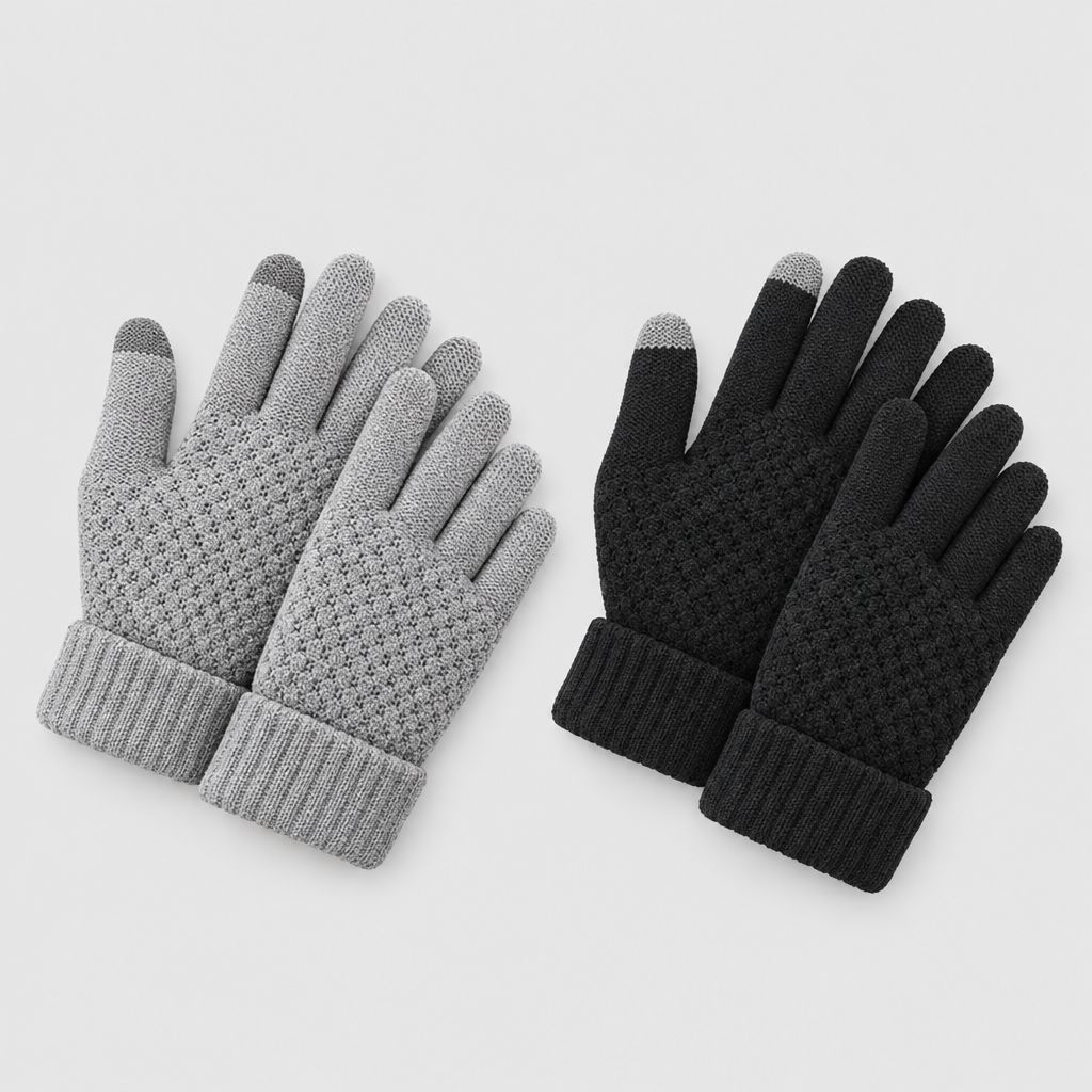 Elent touchscreen winter gloves in grey and black
